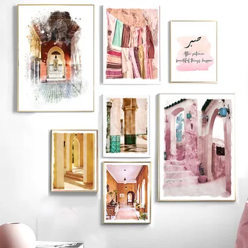 

Colorful Arch Mexico Gate Building Quotes Wall Art Canvas Painting Nordic Posters And Prints Wall Pictures For Living Room Decor