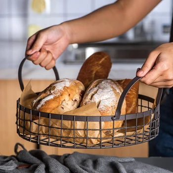 

Metal Wire Fruit Plate Kitchen Living Room Storage Basket Kitchen Drain Rack Fruit Vegetable Storage Holder Snack Tray Storage