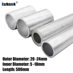 Tube rond en aluminium 6061, diamètre extérieur 20 24mm, diamètre extérieur 5 18mm, longueur 500mm 