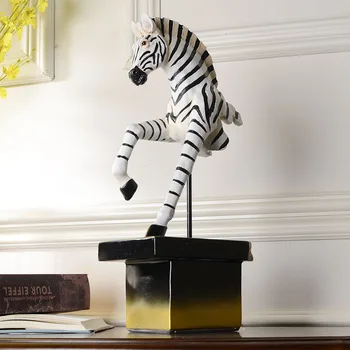 

Modern Half Length Run Zebra With Stand Statue Crafts Desktop Ornaments Creative For Office Home Decorations Accessorise Gift