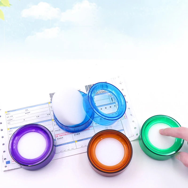 1PC Finger Wet Sponge Dampener Wetting Damper Count Cute Money Paper Creative Round Case Random Colors | Канцтовары для офиса и