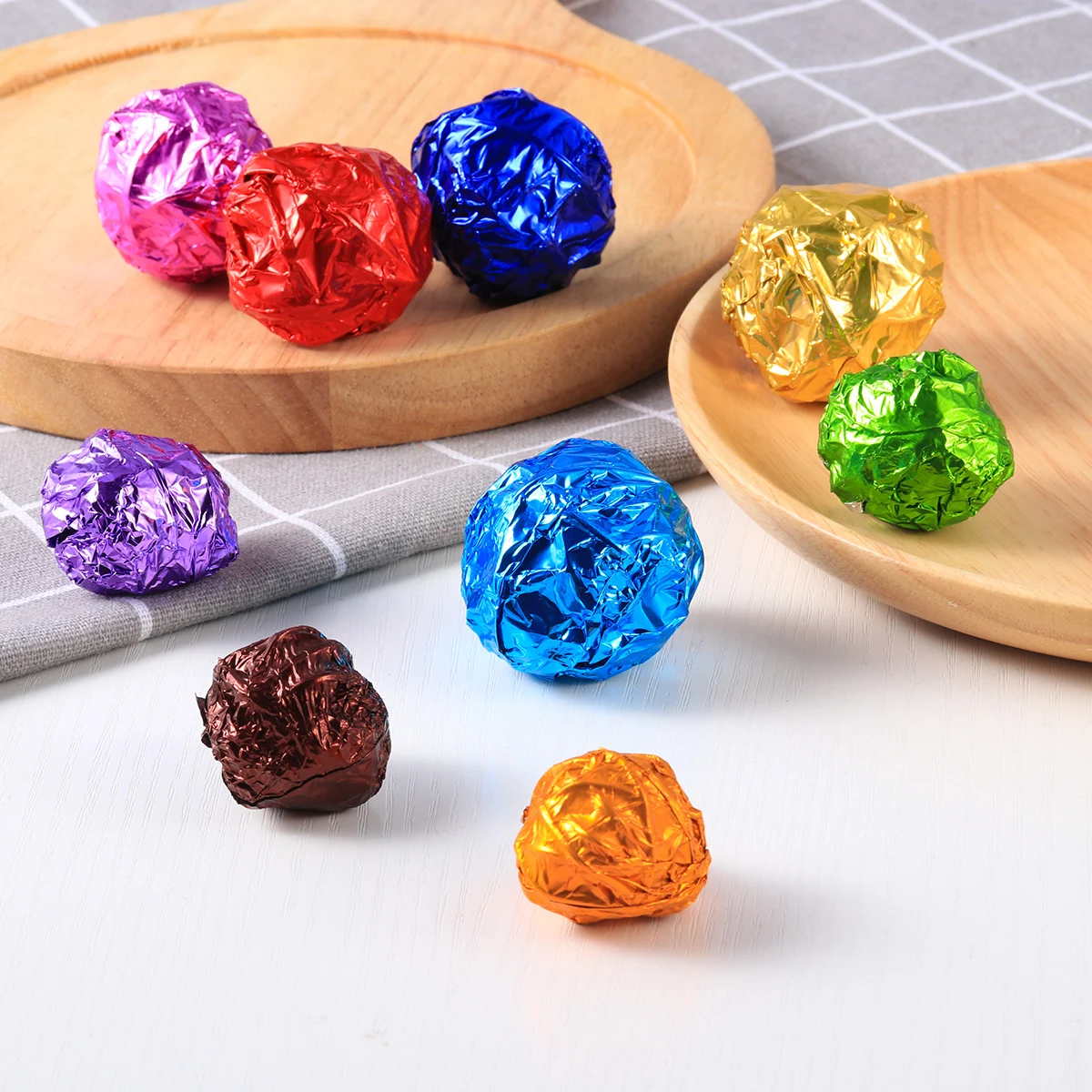 BESTONZON 200 шт алюминиевая фольга для шоколада оберточная бумага подарочная посылка жестяная бумага для упаковки печенья конфет бомбы для ванны-смешанные цвета
