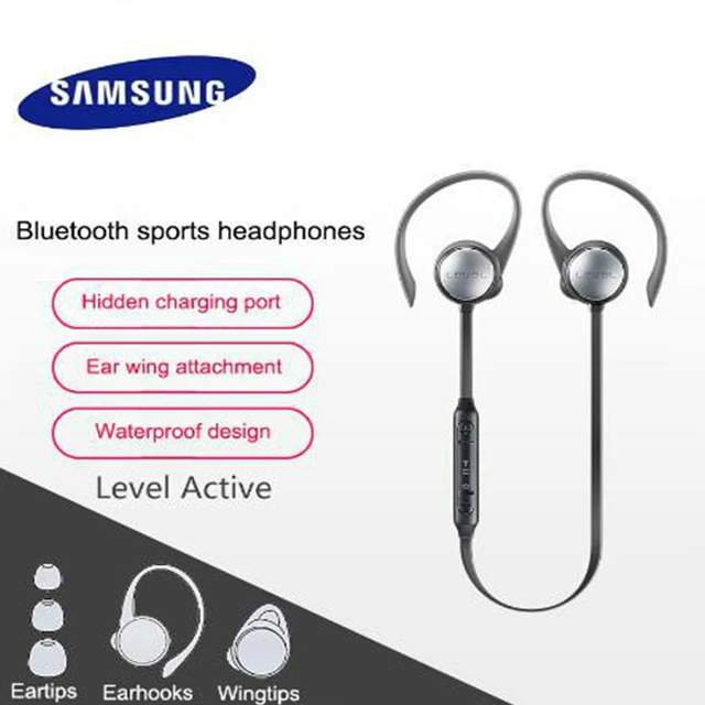 original Samsung Level Active Mobile Phone In-Ear Earphone In a Black and White Wheat S87+ Wire with Active Noise Reduction 1