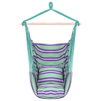 

Distinctive Cotton Canvas Hanging Rope Chair with Pillows Green hanging bed Garden Hang Lazy Chair Swinging Indoor Outdoor