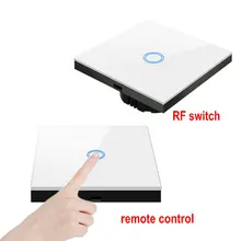 wireless remote control switch transmitter 1/2/3/gang 2 way touch wall light switch RF433 smart switch with crystal glass panel 100v 240v ac 2 gang 2 way switch rfid wireless 30m remote control touch screen light switch panel 2 wireless receivers