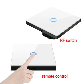 

wireless remote control switch transmitter 1/2/3/gang 2 way touch wall light switch RF433 smart switch with crystal glass panel