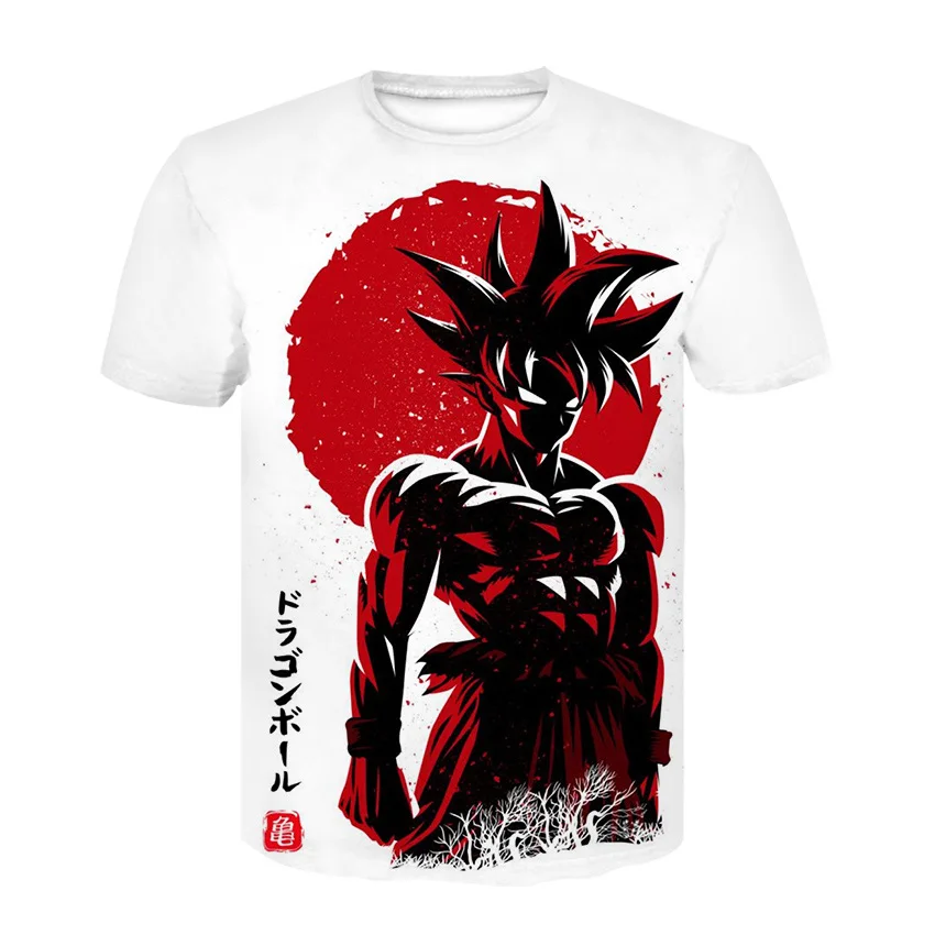 Летняя Горячая Dragon Ball Z Супер Саян Гоку мужская футболка с круглым вырезом уличная Harajuku мужская одежда аниме футболка - Цвет: DT-383