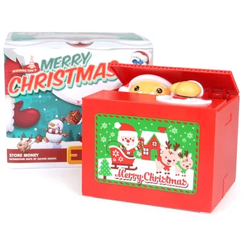 

Kids Christmas Santa Thief Money Boxes electric Toy Piggy Bank Gift Money Boxes Automatic Stole Thief Coin Bank Money Saving Box
