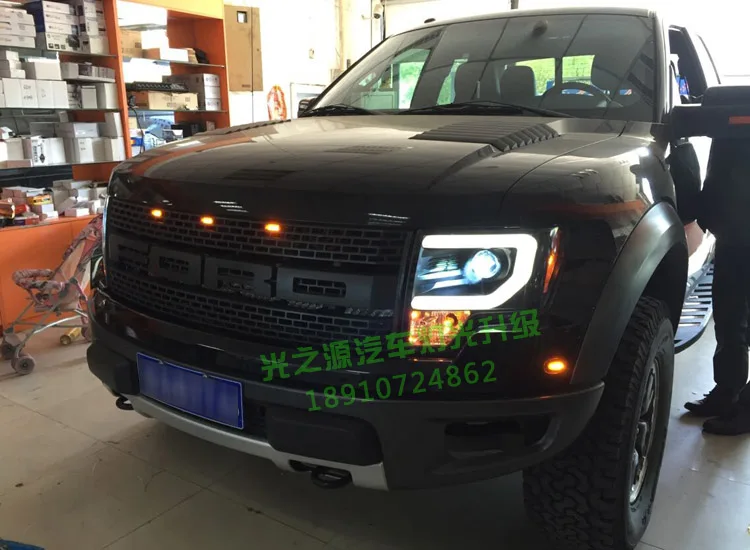 Автомобильный Стайлинг светодиодный HID Rio светодиодный чехол для фары для Ford Raptor F150 2008- Биксеноновые линзы ближнего света