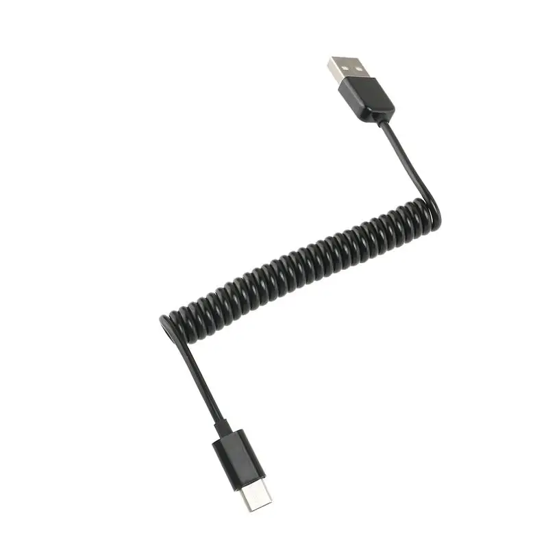 1 м пружинный спиральный USB-C USB 2,0 type C Мужской к USB Micro 5 Pin кабель для зарядки данных для Macbook/ChromeBook/Nokia/Asus Zen AiO