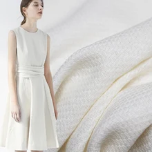 Перламутровый шелк Белый твид лен Лен Ткани материалы для одежды осенняя куртка платье швейная ткань для метр