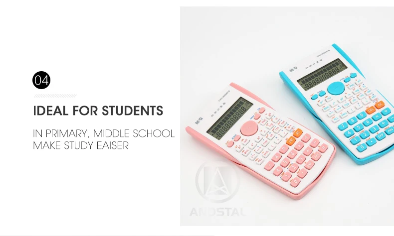 M& G 82MS цветной калькулятор, научный калькулятор, электронный калькулятор, розовый, белый, для офиса, школы, студентов, экзамена, Andstal