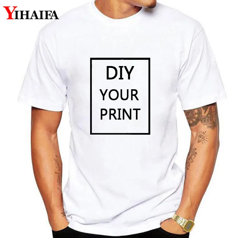 

Your own logo design / custom image brand Mens Diy t-shirt short-sleeved casual t shirt top clothes tee