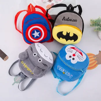 

New cute Totoro batman cartoon kids plush backpack toy mini school bag Children's gifts boy girl baby student bags lovely bag