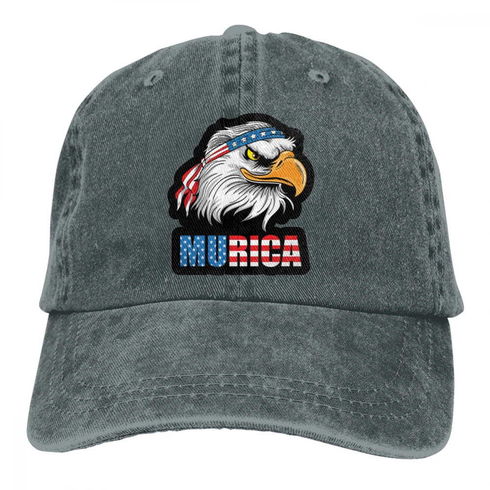 Патриотический Орел муслет Мурика Casquette натуральный унисекс Мужские Женские джинсовые бейсболка с ремешком кепки Регулируемый Гольф папа шляпа