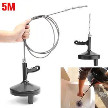 

Toilet Sewer Clog 5M Long Line Steel Spring Hook Kitchen Bathroom Sink Pipe Drain Cleaner Pipeline Hair Cleaning Remover