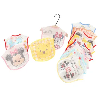 

Disney cute baby bib EVA waterproof sleeveless lunch bib baby cartoon feeding cloth sticky buckle adjustable baby apron