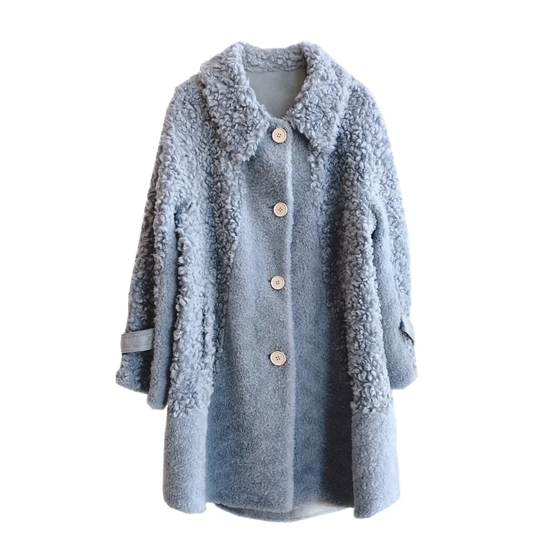 

Real Fur Coat Women Winter Jacket Clothes 2020 Korean Long Sheep Shearing Jacket Female 100% Wool Coats Vintage Fur Tops 924.88