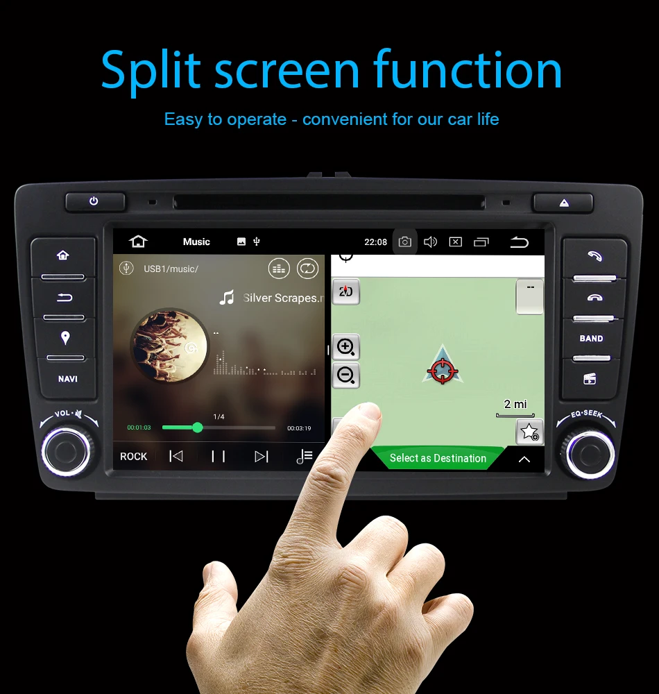 Eunavi 2 din Android 9,0 автомобильный dvd-плеер gps навигация для Skoda Octavia A7 Радио стерео Мультимедиа автомобильный ПК 2G ram