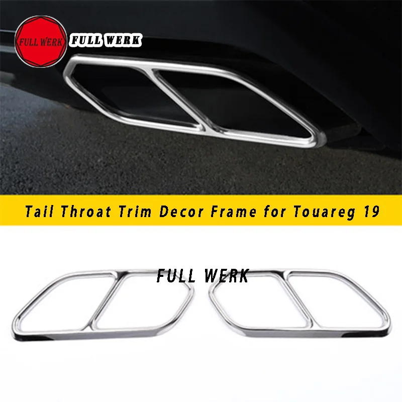 

Stainless Steel Car Styling Tail Throat Trim Decor Frame Decoration for Touareg 19 Exhaust Pipe Cover Sticker Auto Accessories