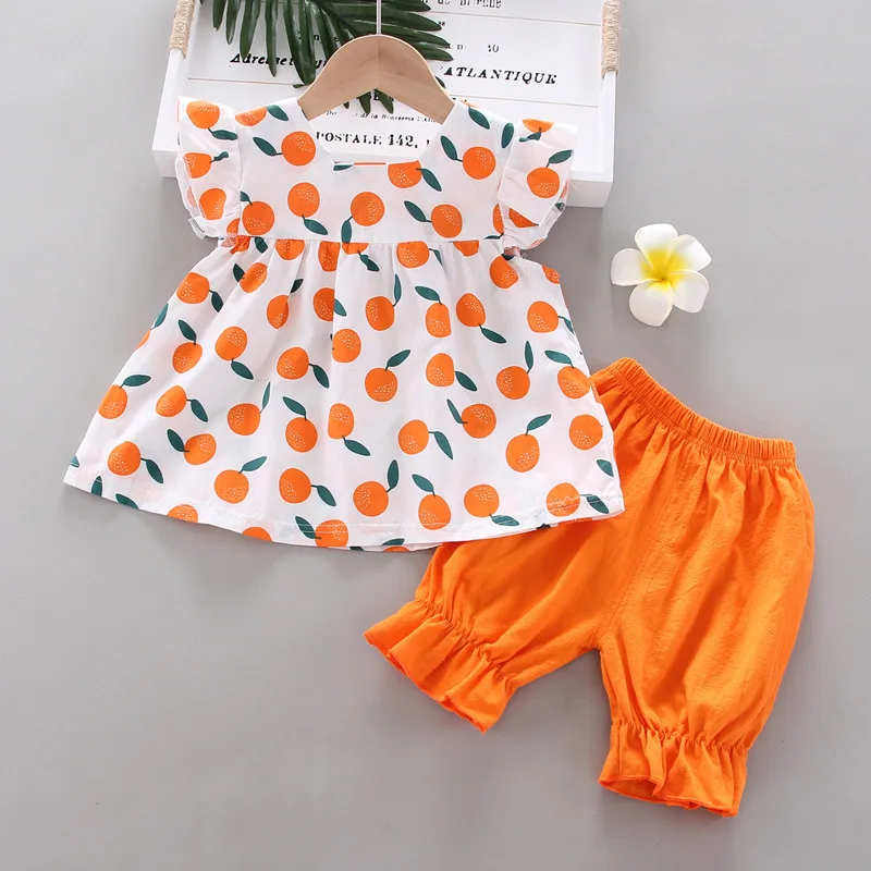 Baby Girls Clothes Cartoon Dress Shorts 2Pcs/Sets Toddler Clothing Suit