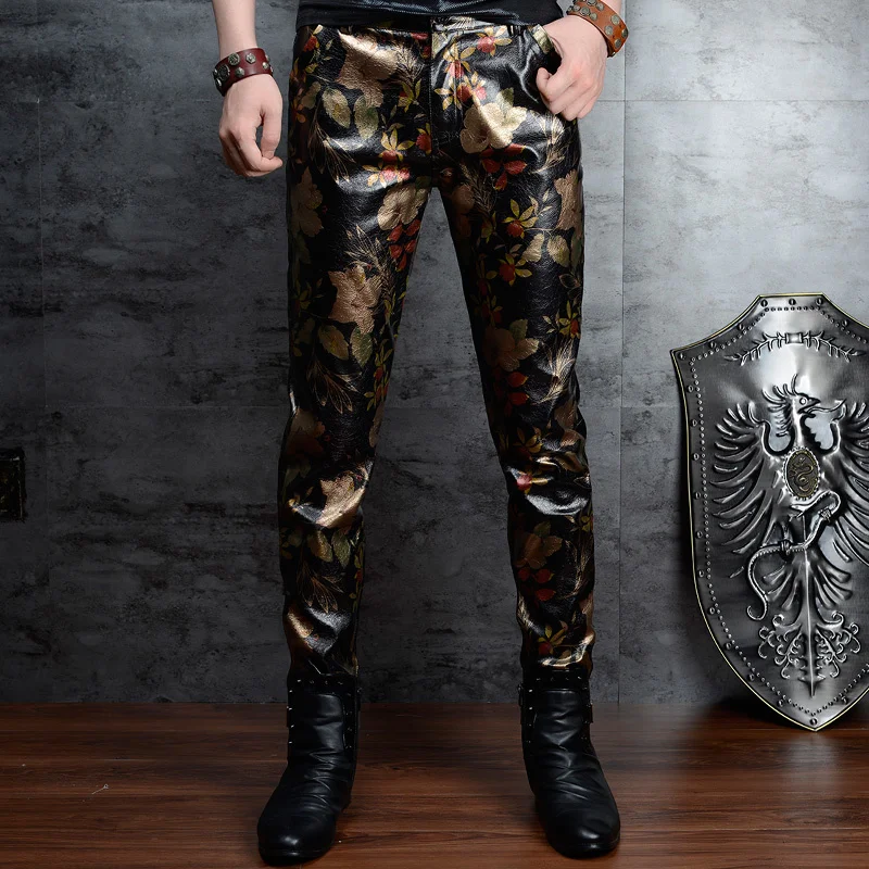 Camouflage Leather Pants Men | Leather Camouflage Trouser | Hip Hop