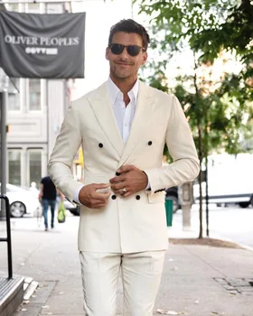 

Two 2 Piece Men's Suit Fashion Groom Wedding Tuxedos For Best Men Slim Fit Business Prom Blazers Costumes De Mariage Pour Homme