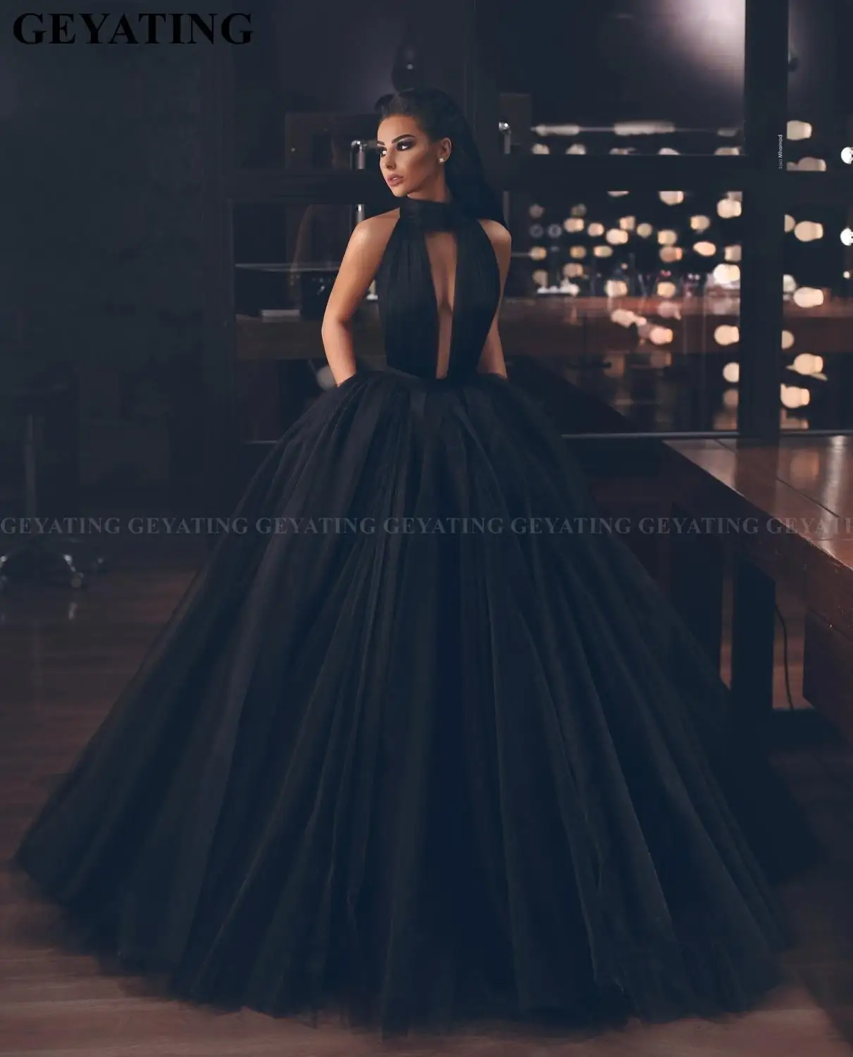 Сексуальное черное Тюлевое вечернее платье в арабском стиле с разрезом в виде замочной скважины, длинное бальное платье для выпускного вечера в Дубае,, женские вечерние маскарадные платья