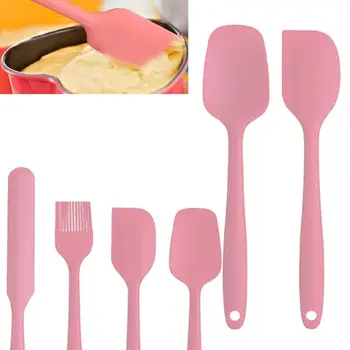 

6pcs Non Stick Silicone Spatula Cooking Spoon Heat Resistant Cake Cream Mixing Scraper Kitchen Baking Brush Tool