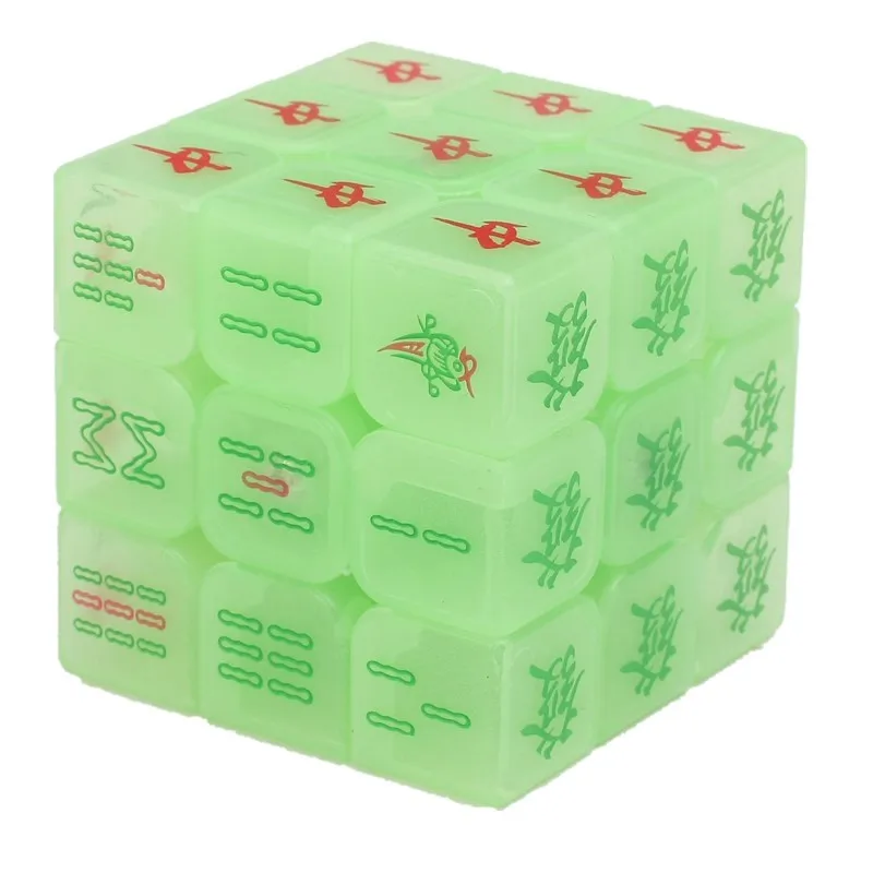 Noctilucent Green Zcube маджонг 3x3x3 фосфоресцирующий магический куб безопасный АБС-пластик ультра-Гладкий 3x3 скоростной Твист Головоломка Куб детские игрушки подарок - Цвет: Noctilucent Green
