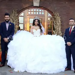 Vestido De Noiva Robe De Mariage арабский роскошные красивые 80 см длинный след Свадебный хиджаб