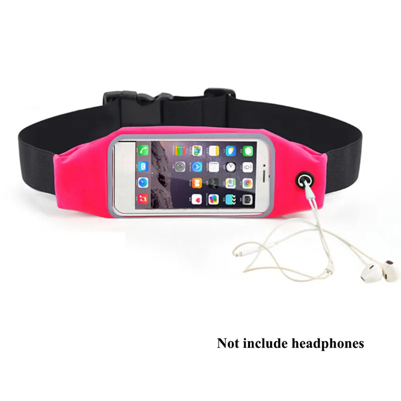 Для женщин и мужчин поясная сумка трогательная Водонепроницаемая поясная сумка держатель для мобильного телефона для смартфонов утренний спортивный инвентарь - Цвет: Розовый