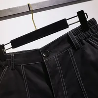 150Kg Plus Size Women's Summer Topline Denim Shorts Loose Elastic Waist Wide Leg Hot Pants Black Hip 152 5XL 6XL 7XL 8XL 9XL - Image 4