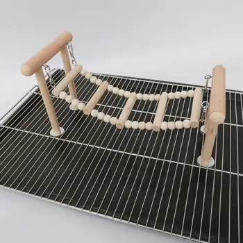 

Wooden Bird Parrot Perches Stand Toy Parrots Swing Climbing Ladder Play Gyms Playground Toys Bird Supplies C42