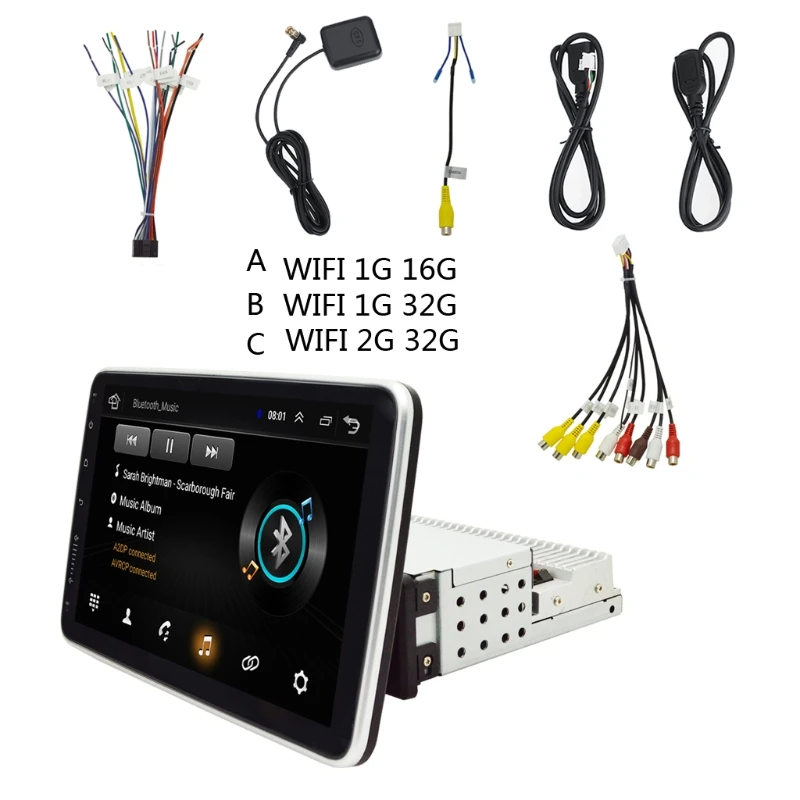 

1 Din Car Multimedia Player 10.1 inch Touch Screen Autoradio Stereo Video GPS W