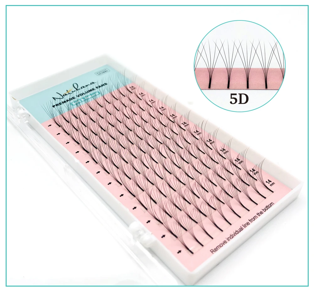 NATUHANA накладные ресницы 2D 3D 4D 5D 6D с длинным стеблем, сделанные в русском стиле, вееры из искусственной норки, накладные ресницы, макияж, Cilio