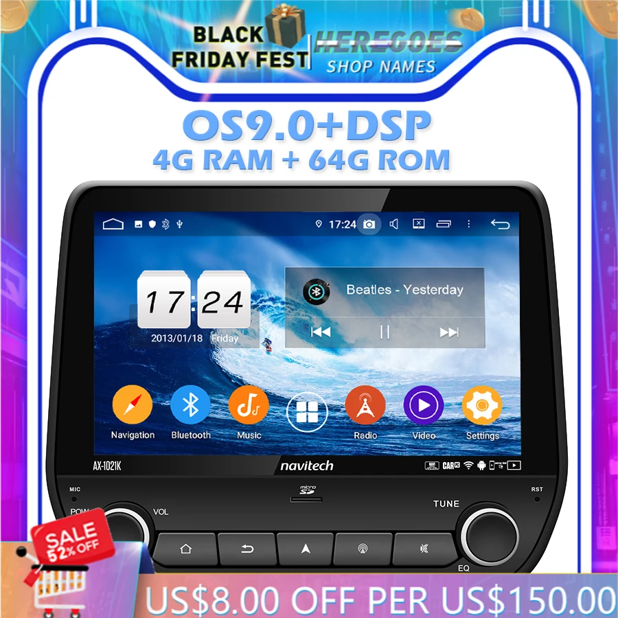 Android 10.0 4Gb 64Gb 8Octa Core Car Audio Dvd Gps Radio 4Gb Ram Bluetooth 4.2 Wifi 4G 64Gb Rom Per Ford Eco Sport Fiesta 2017