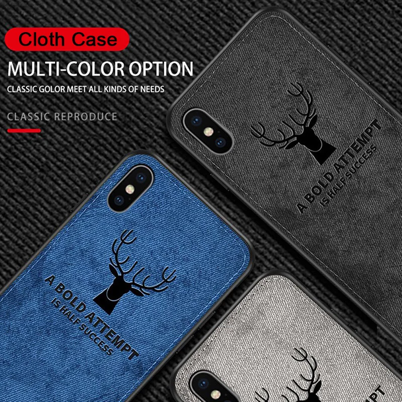 

Phone Case for Redmi Note 7 6 5 Pro 5A Prime 4X 3 Luxury Matte Soft TPU Elk Convas Back Capa Case for Redmi 7 6 Pro 5 Plus 6A 5A
