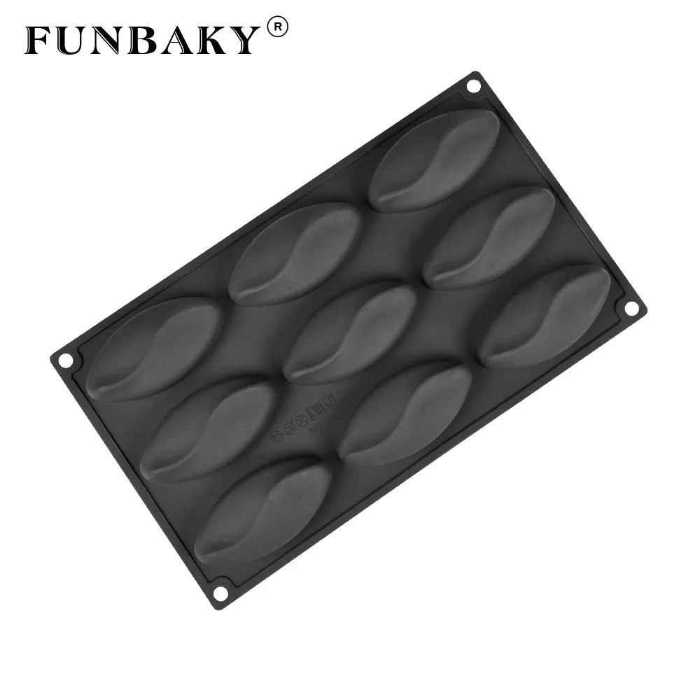 Силиконовая форма для торта FUNBAKY овальной формы с 9 отверстиями украшения выпечки