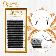 Quewel w forma extensões individuais dos cílios ponta dobro 0.07mm c/d curl w estilo novo volume cílios postiços naturais chicote grosso