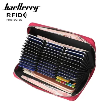 

Baellerry Phone Id Passport Card Holder Case Wallet Credit Cards Rfid Zipper Card Wallet PU Business Casual Zipper Card Wallet