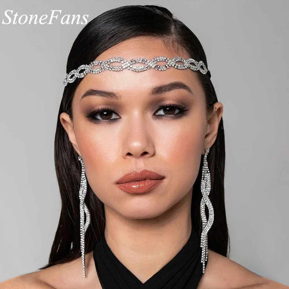 Stonefans New Shiny Rhinestone Headbands For Hair Woman Elastic Hair