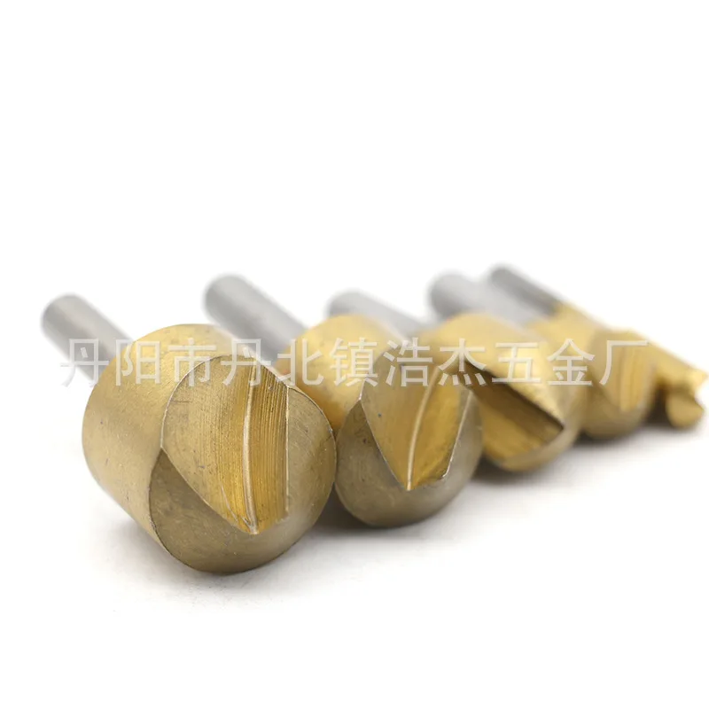 

Carbon Steel 90-Degree Single-Edged Titanium Chamferer Five-Piece Tapper Woodworking Others Countersink Drill Chamfering