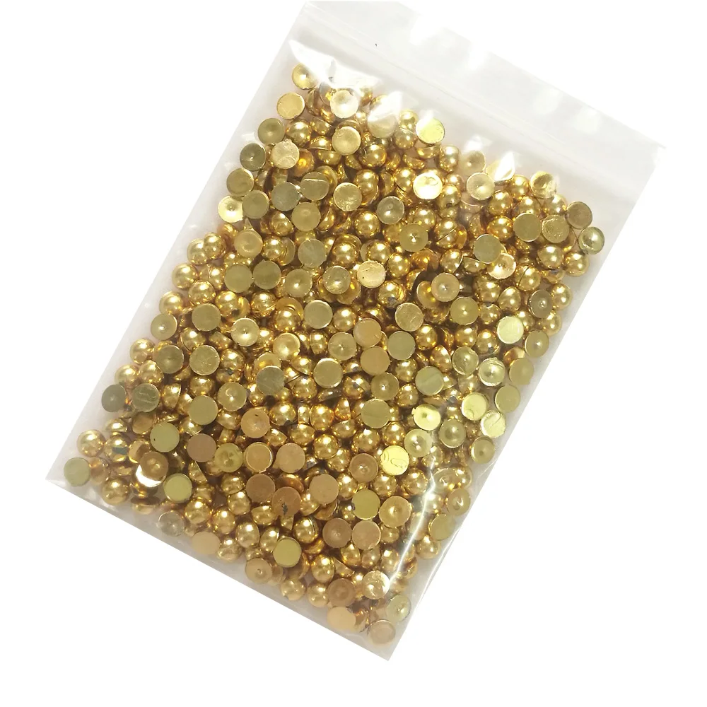 Металлическое золото 5 мм полукруглый жемчуг для изготовления карт имитация
