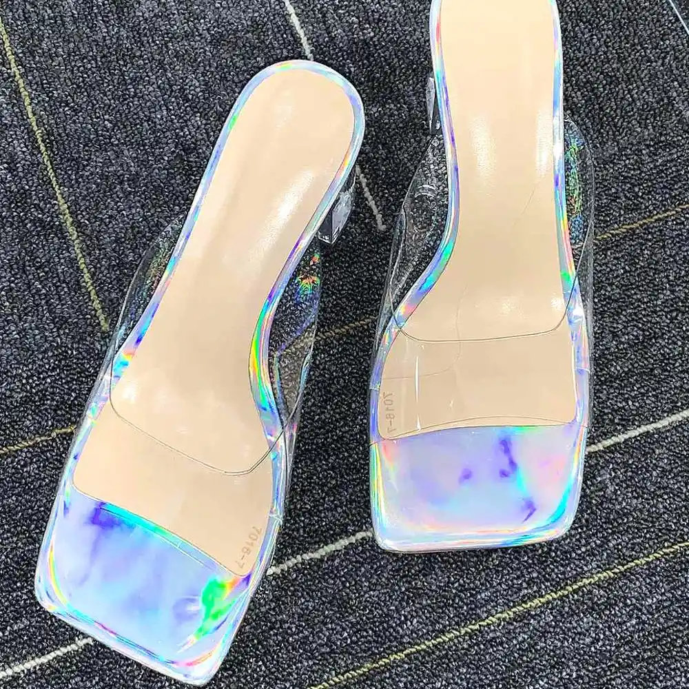 mid clear heeled sandals