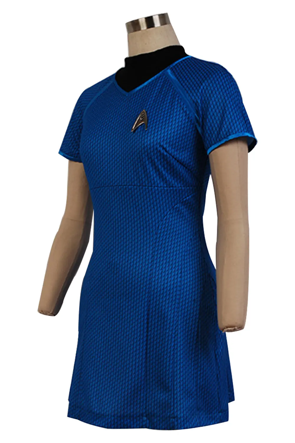 Звездный Косплей Trek Into Darkness Униформа платье Женский костюм девушки Флит Uhura голубое платье нарядный Хэллоуин