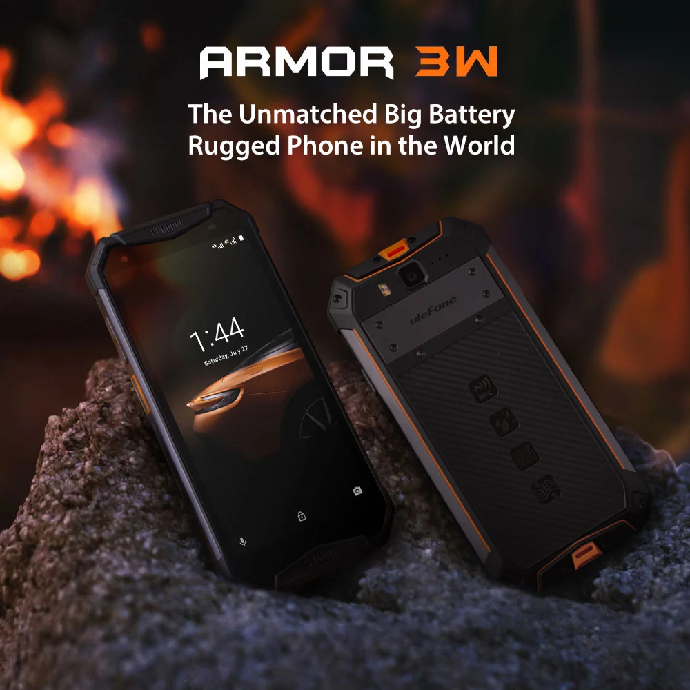 Глобальная версия Ulefone бронированный 3W IP68 водонепроницаемый прочный мобильный телефон 10300 мАч 5," FHD+ восьмиядерный смартфон 6 ГБ+ 64 ГБ Android 9,0