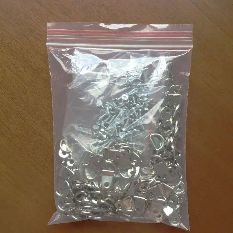 D Ring Hanging Picture Frame Strap Hanger Hooks with Screws 100pcs 50PB picture frame hanger