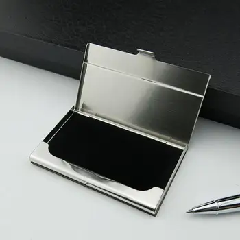 

Fashion Portable Stainless Steel Business ID Card Holder Box For Storage