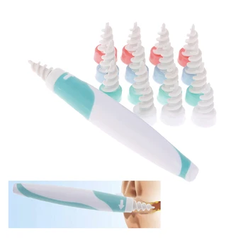 

Ear Wax Removal 16 Replacement Tips Spiral Smart Ear Care Clean Curette Ear Cleaner Spoon Plugs Spirals Ear Care Tool 17pcs/set